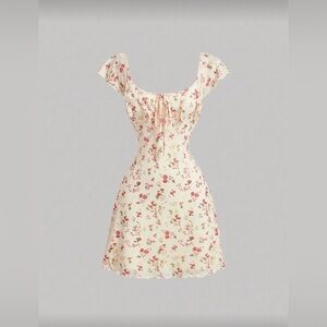 Floral Mini Dress in Cream